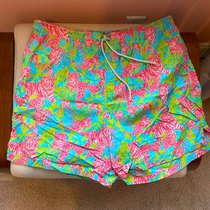 Lilly Pulitzer Men’s Capri Swim Trunk- Pink Tiger Print Size XL